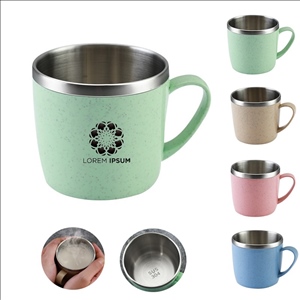 Stainless Steel Coffee Mug with Wheat Straw Shell